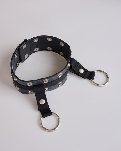 Rick Owens Runway Bonotto Suicide Vega Leather Choker Black