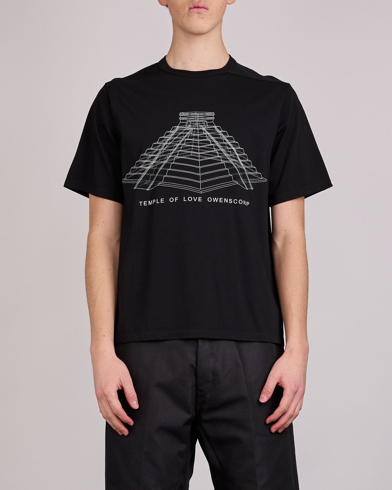 Rick Owens Runway Brad T-Shirt Temple Graphic Black Milk