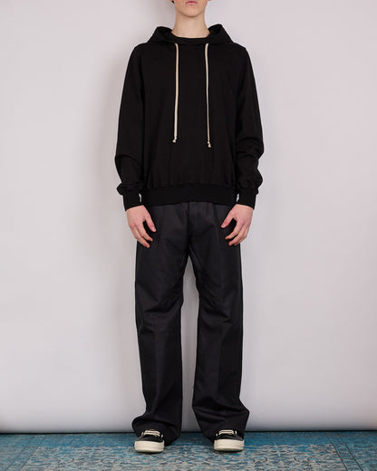 Rick Owens Runway Heavy Jersey Hoodie Temple Graphic Black