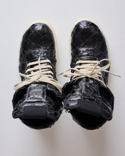 Rick Owens Runway Pirarucu Geobasket Black Black Milk