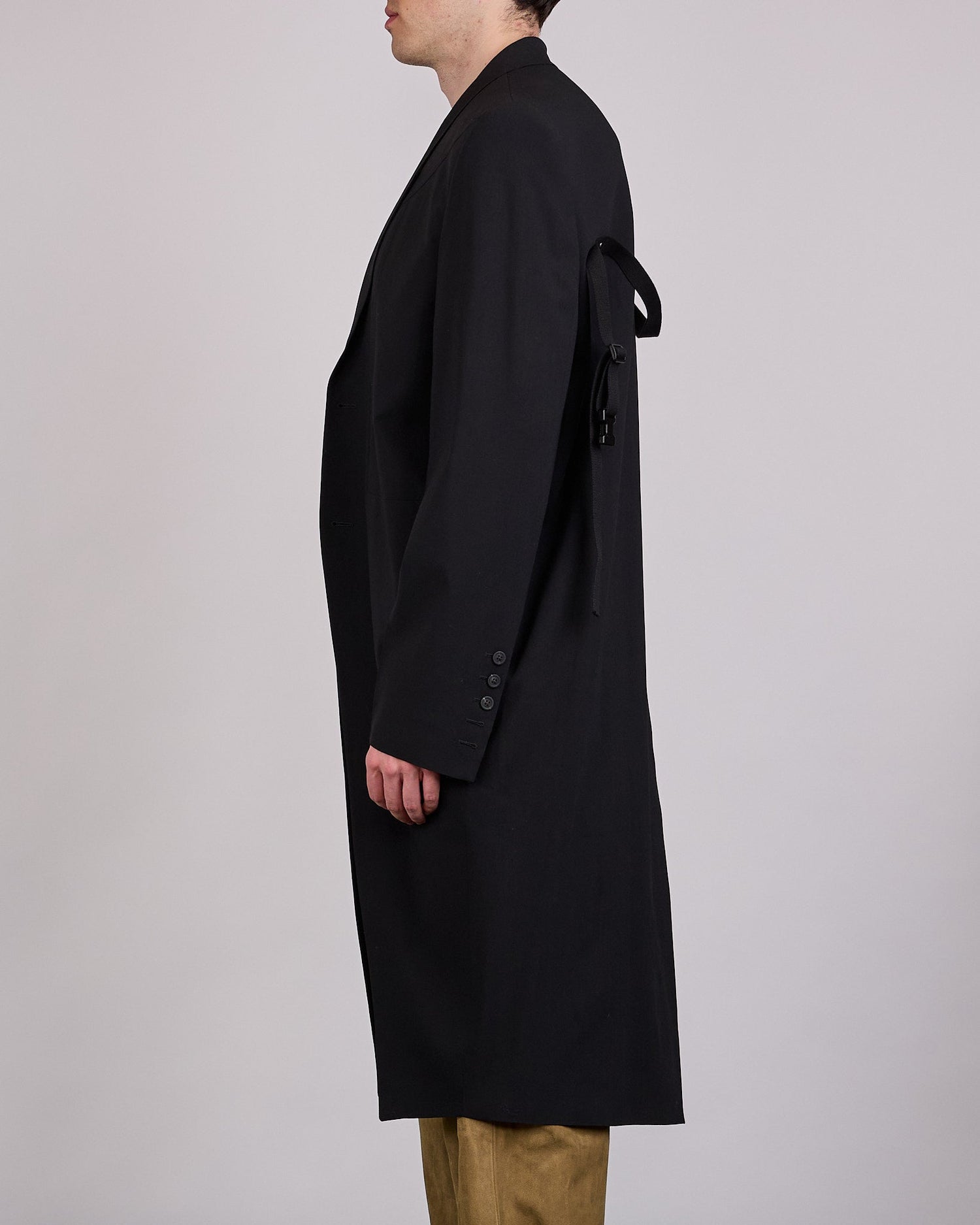 Rick Owens Runway Tatlin Coat Light Poudre Wool Black