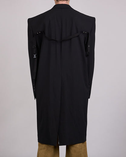 Rick Owens Runway Tatlin Coat Light Poudre Wool Black