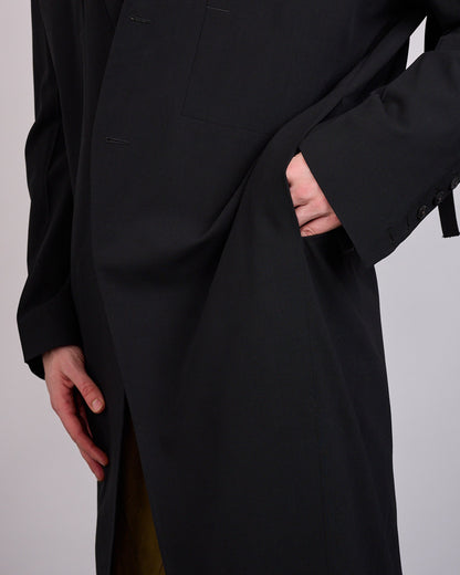 Rick Owens Runway Tatlin Coat Light Poudre Wool Black