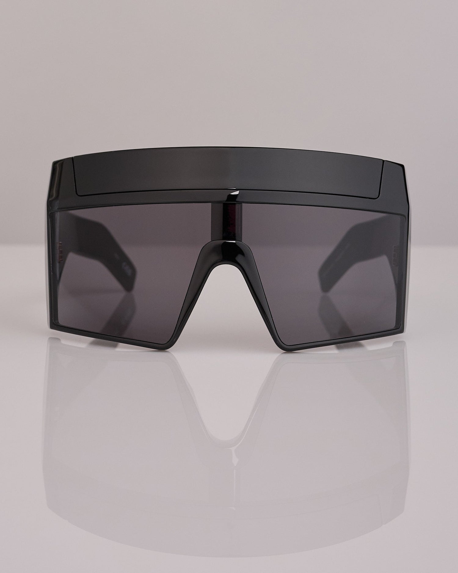 Rick Owens Runway Temple Rev Shiny Sunglass Black Black