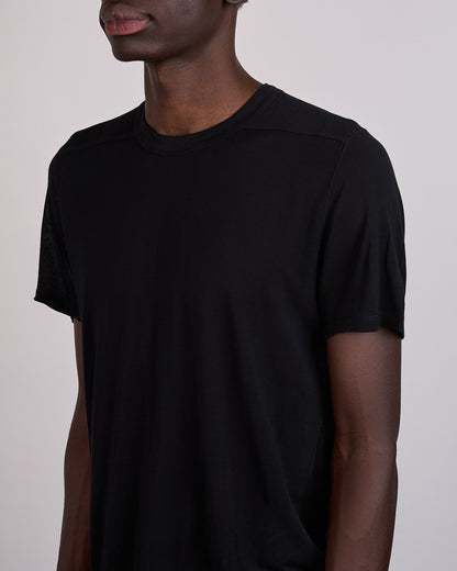 Rick Owens Short Level T-Shirt Viscose Silk Jersey Black