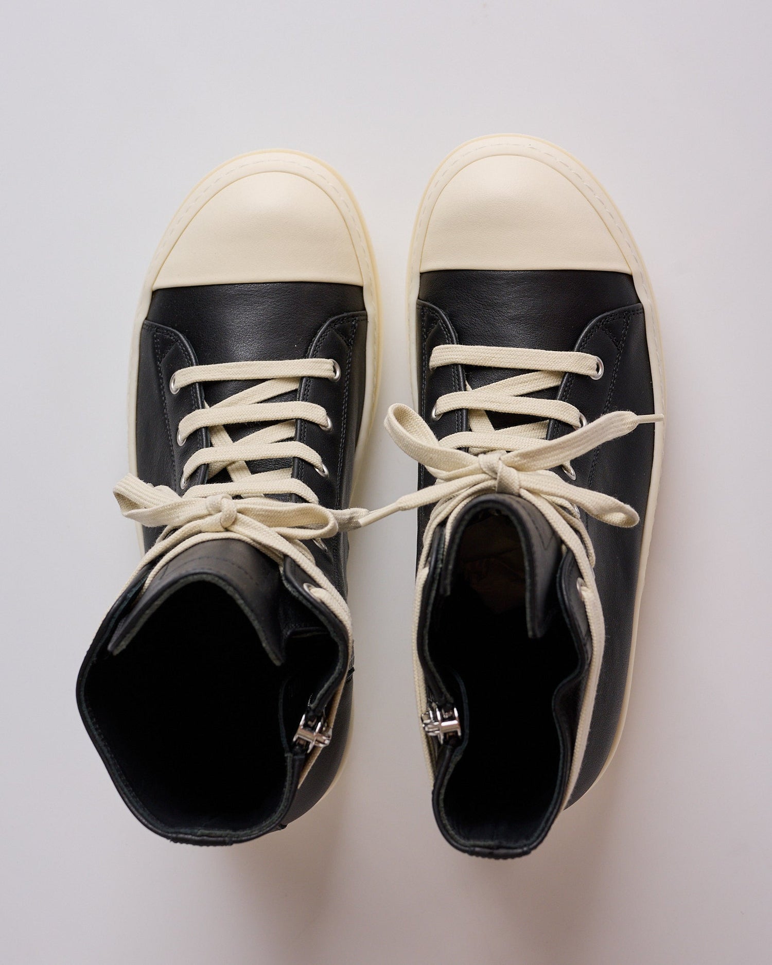 Rick Owens Temple Sneak LCO Leather Black Milk Milk