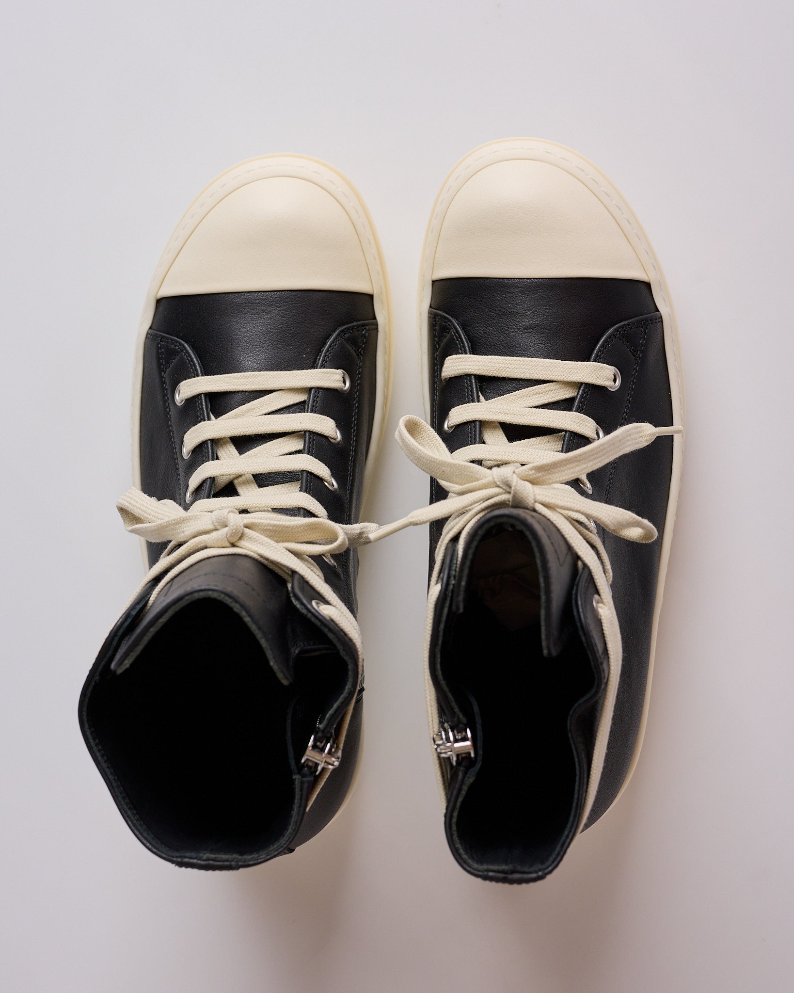Rick Owens Temple Sneak LCO Leather Black Milk Milk