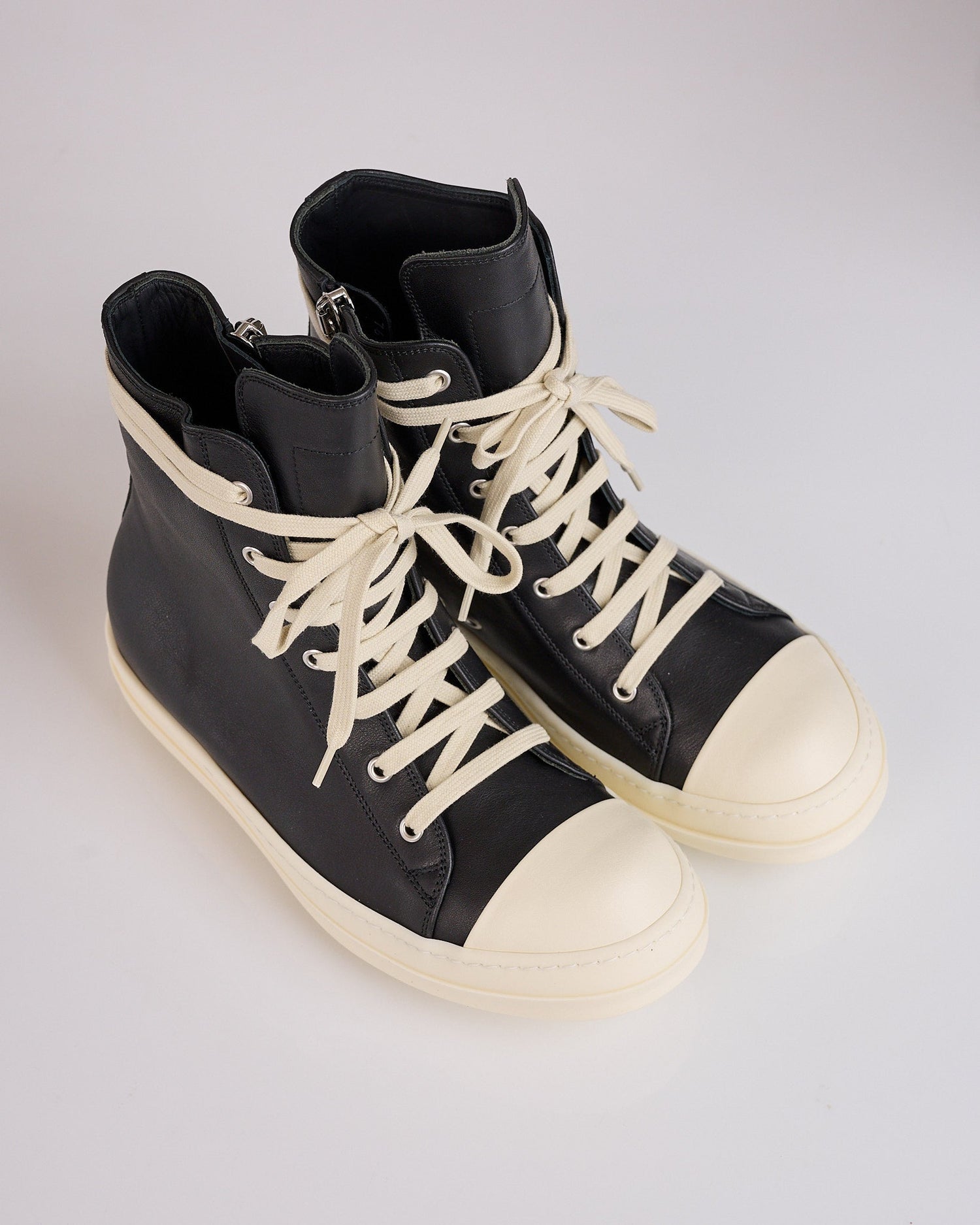 Rick Owens Temple Sneak LCO Leather Black Milk Milk