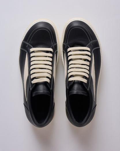 Rick Owens Temple Vintage Sneak Full Grain Leather Black Milk