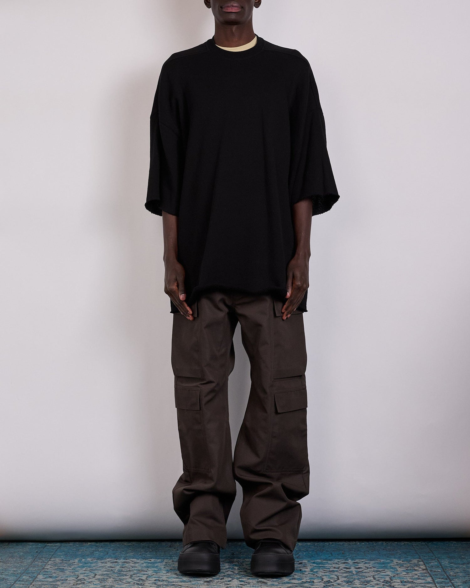 Rick Owens Tommy T-Shirt Nep Terry Jersey Black