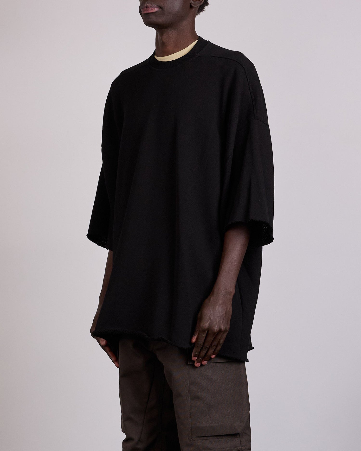 Rick Owens Tommy T-Shirt Nep Terry Jersey Black