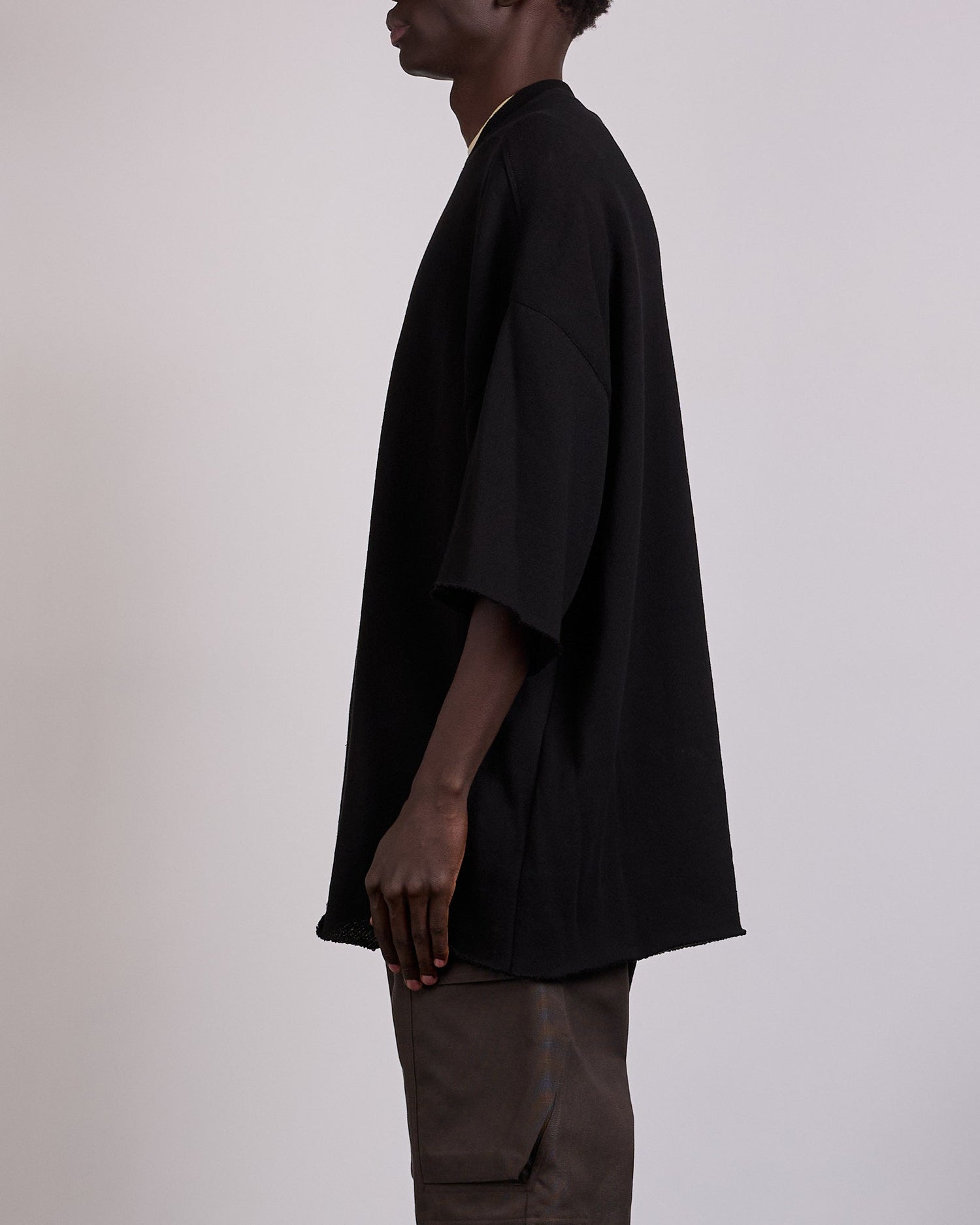 Rick Owens Tommy T-Shirt Nep Terry Jersey Black