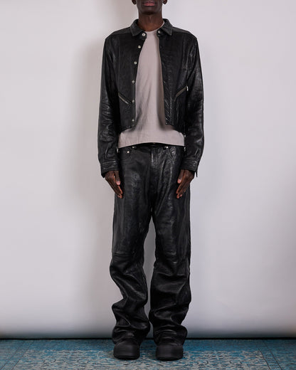 Rick Owens Tour Alice Jacket Tumbled Lamb Leather Black
