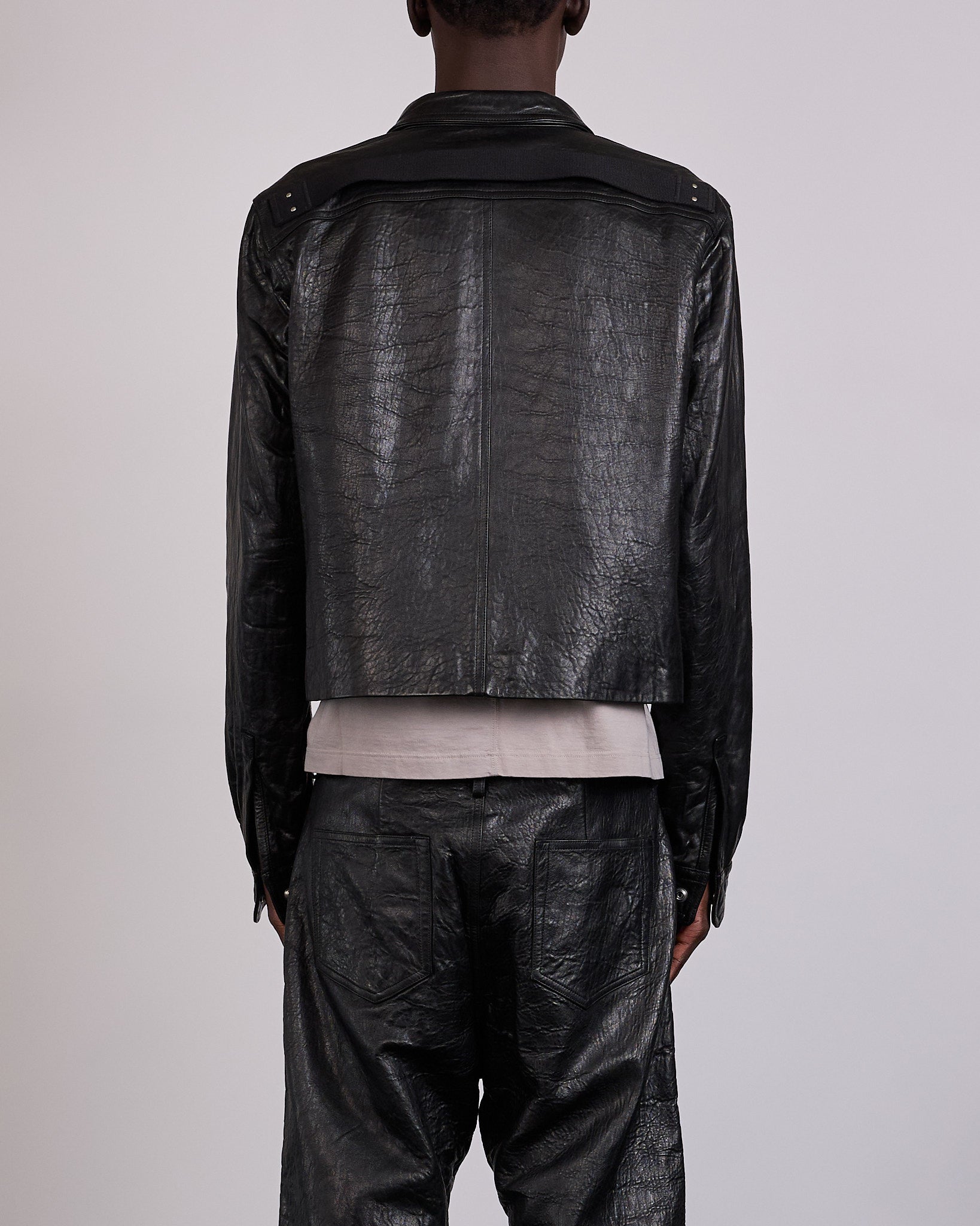 Rick Owens Tour Alice Jacket Tumbled Lamb Leather Black