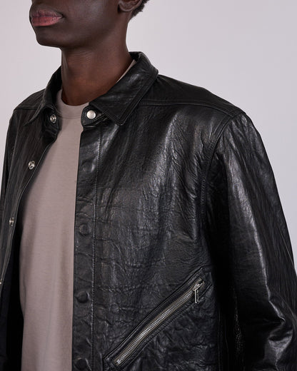 Rick Owens Tour Alice Jacket Tumbled Lamb Leather Black