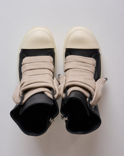 Rick Owens Tower Jumbolace Full Grain Sneaker Black Milk