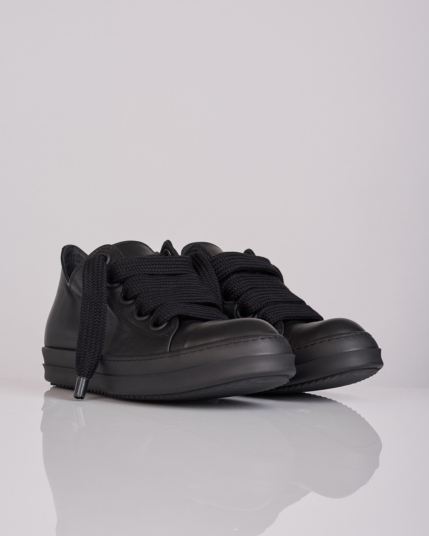 Rick Owens Tower Jumbolace Low Full Grain Sneaker All Black
