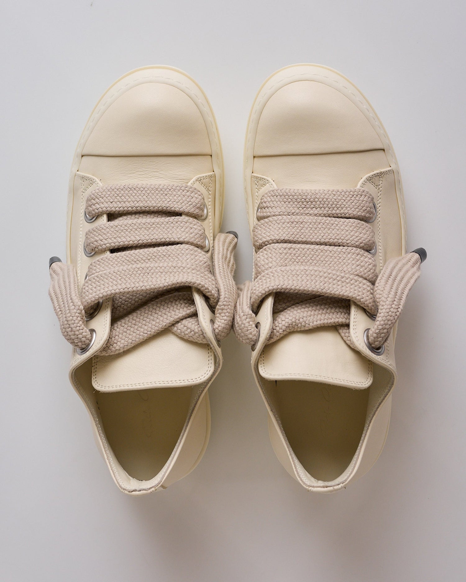Rick Owens Tower Jumbolace Low Full Grain Sneaker All Milk