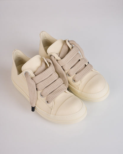 Rick Owens Tower Jumbolace Low Full Grain Sneaker All Milk