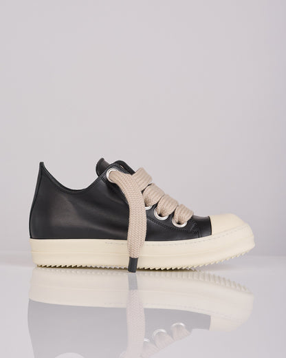 Rick Owens Tower Jumbolace Low Full Grain Sneaker Black Milk