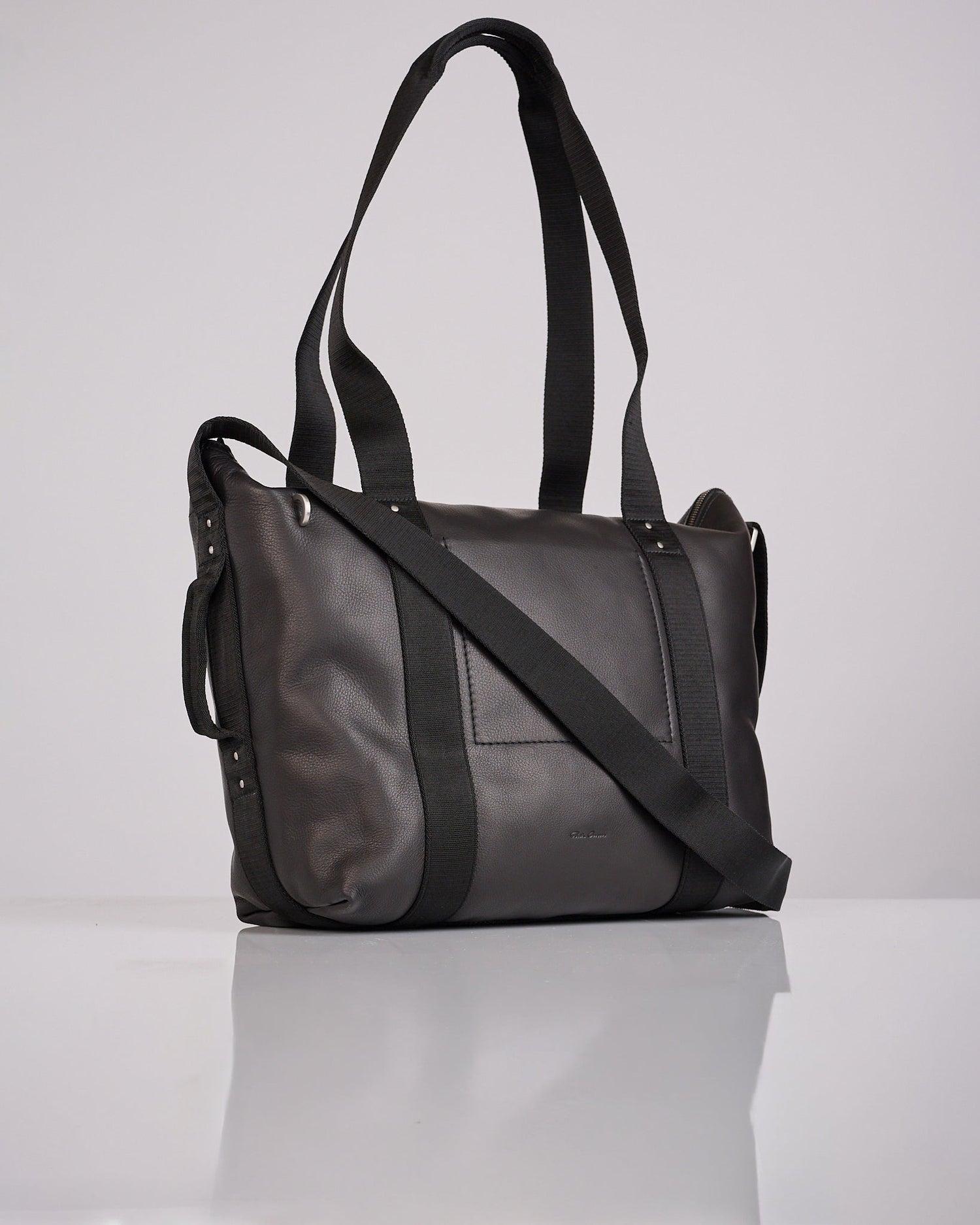 Rick Owens Tower Trolley Bag Grainy Leather Black