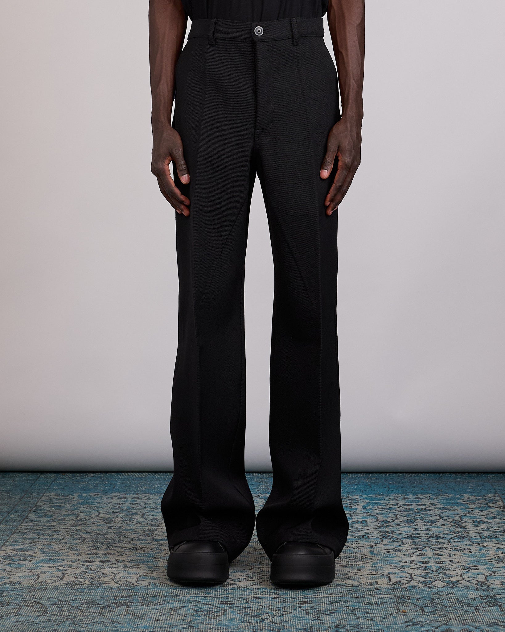 Rick Owens Work Pant Wool Whipcord Black