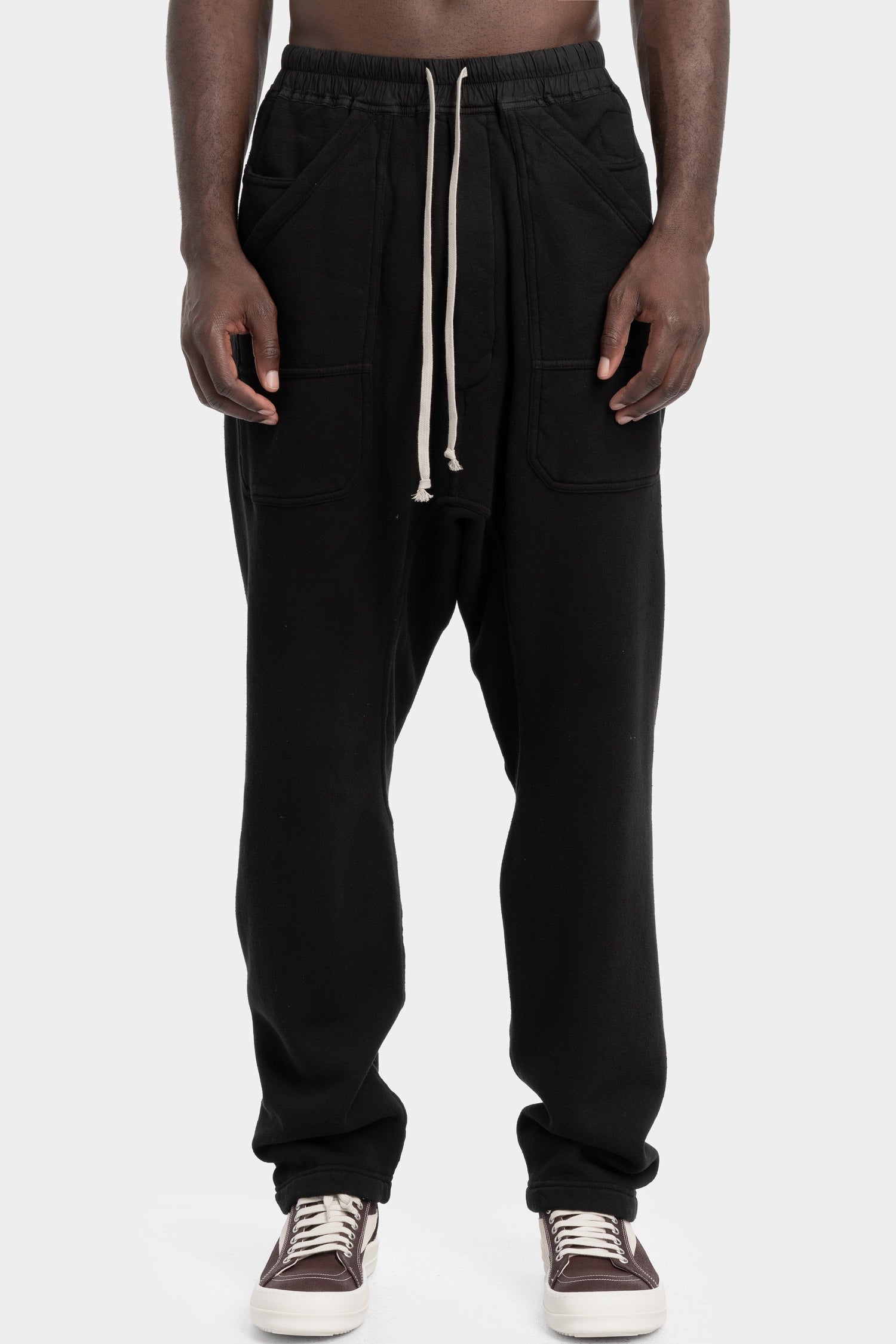 Classic cargo drawstring pants, Slub Felpa