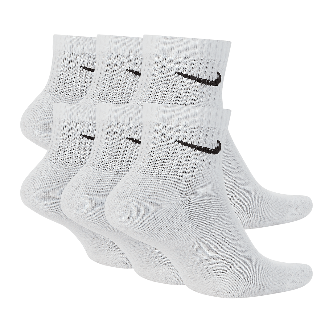NIKE EVERYDAY CUSHIONED ANKLE SOCKS WHITE / BLACK