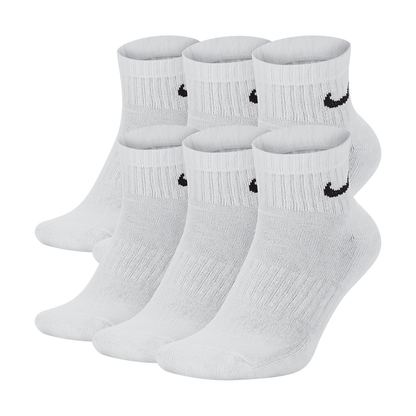 NIKE EVERYDAY CUSHIONED ANKLE SOCKS WHITE / BLACK