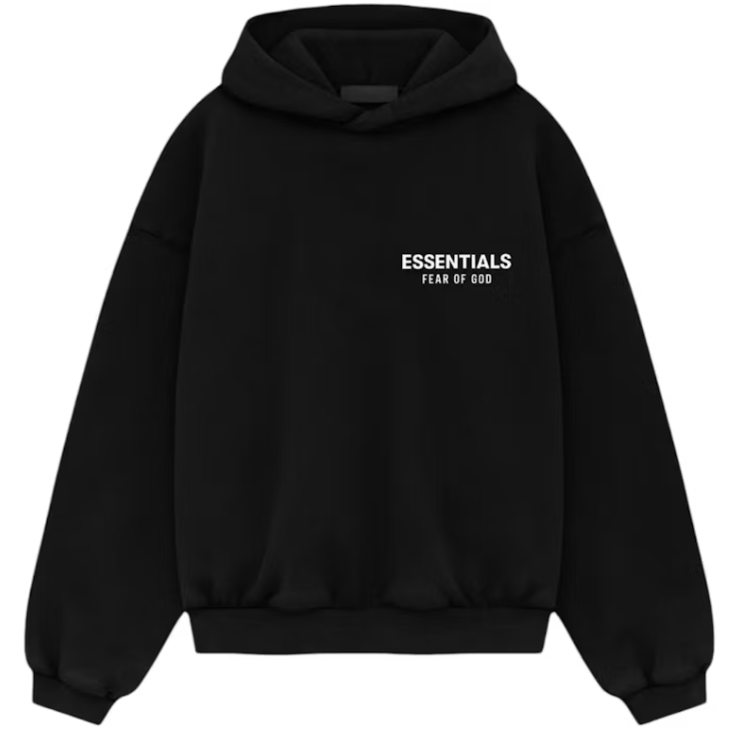 Fear of God Essentials Kids Fleece Hoodie "Black/White" FW24