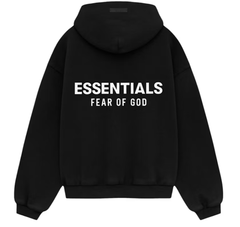 Fear of God Essentials Kids Fleece Hoodie "Black/White" FW24