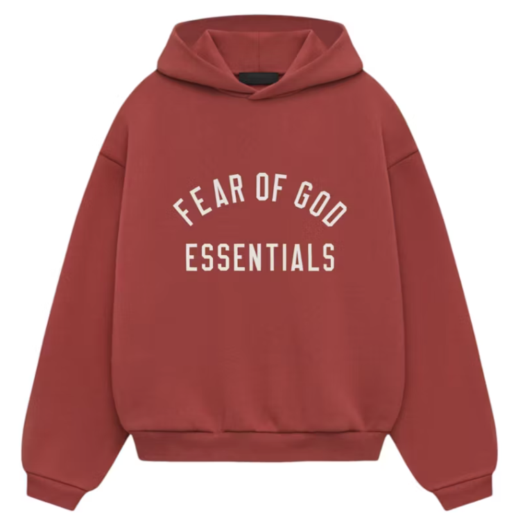 Fear of God Essentials Kids Fleece Hoodie "Crimson" FW24