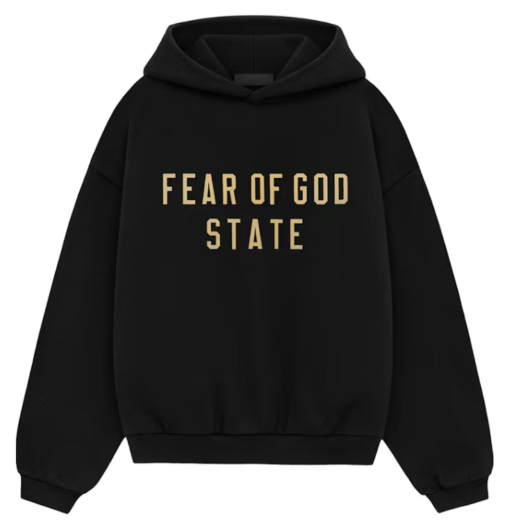 Fear of God Essentials Kids Fleece Hoodie "Black/Gold" FW24