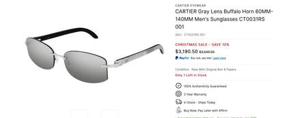 CARTIER Lens Buffalo Horn 60MM-140MM Men&