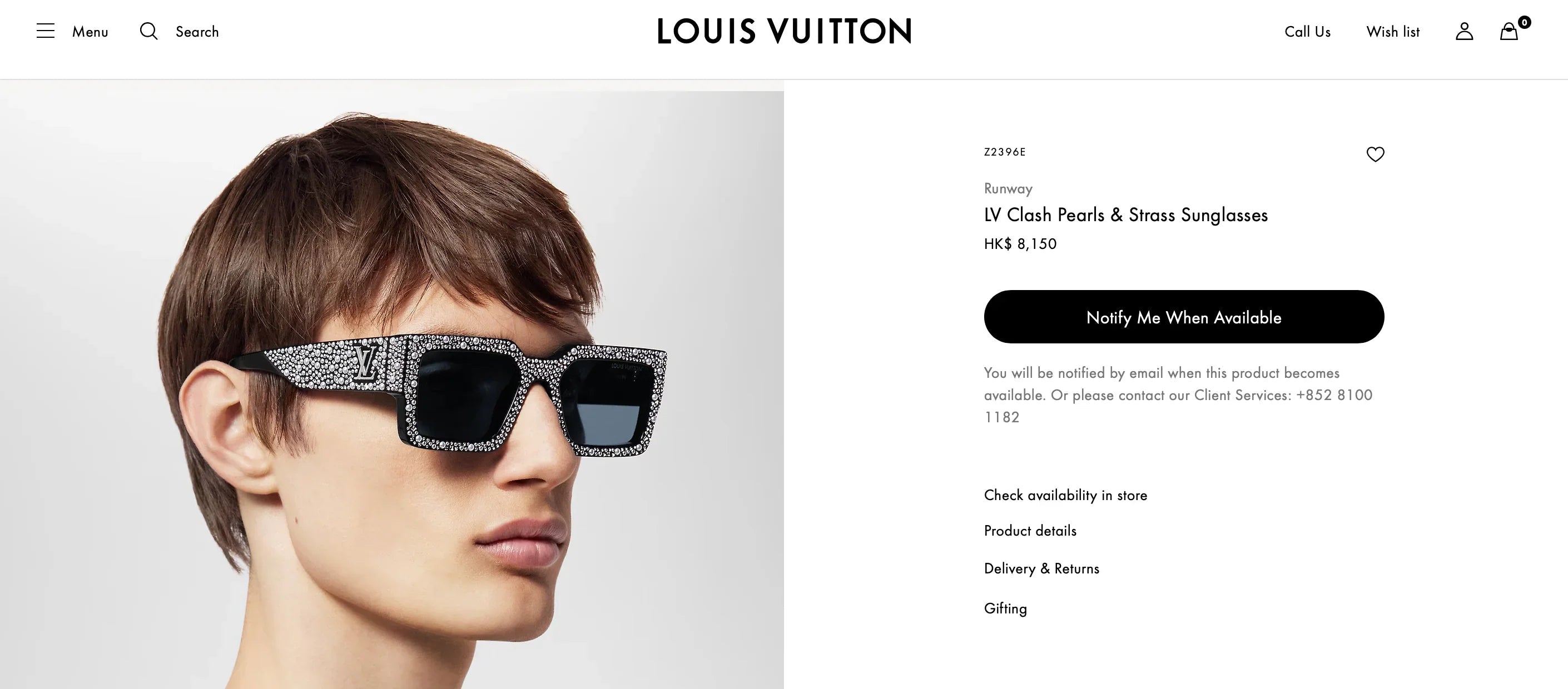 Louis Vuitton Z2396E Runway LV Clash Pearls & Strass Sunglasses✨