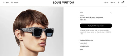 Louis Vuitton Z2396E Runway LV Clash Pearls &amp; Strass Sunglasses✨
