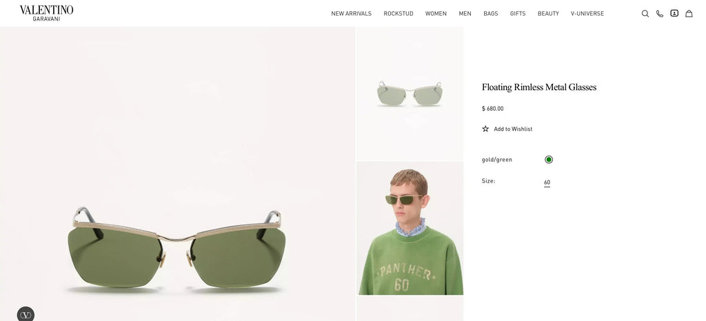 Valentino VLS-183 Floating Rimless Metal Glasses✨