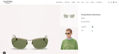 Valentino VLS-183 Floating Rimless Metal Glasses✨