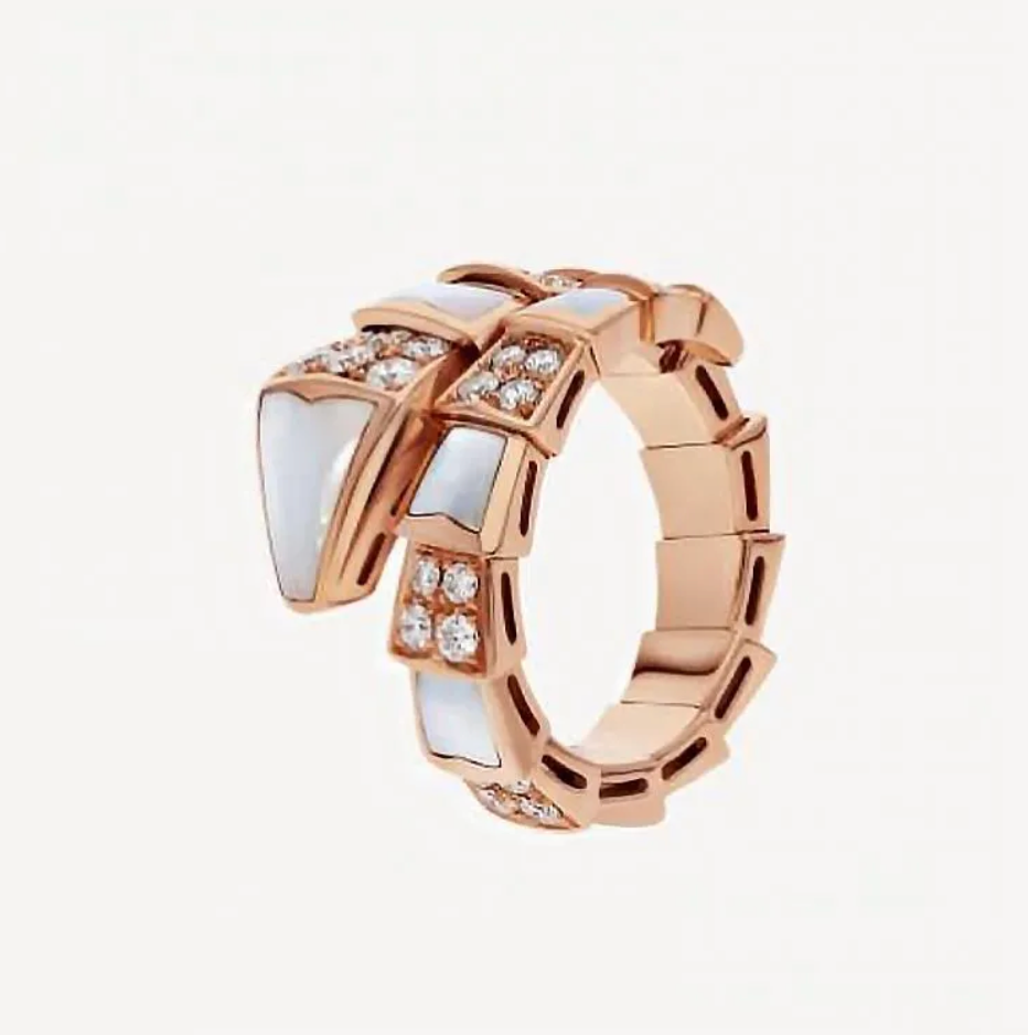 BVLGARI SERPENTI VIPER Rose-Gold-White  Rings ✨