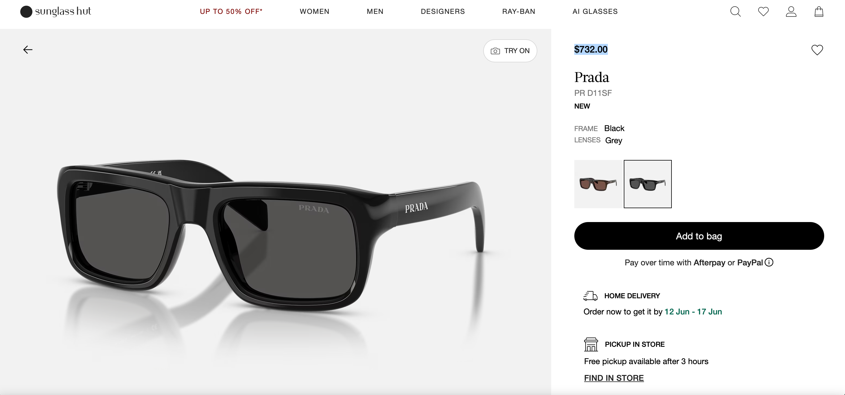 PRADA PR D11SF Sunglasses  🟥