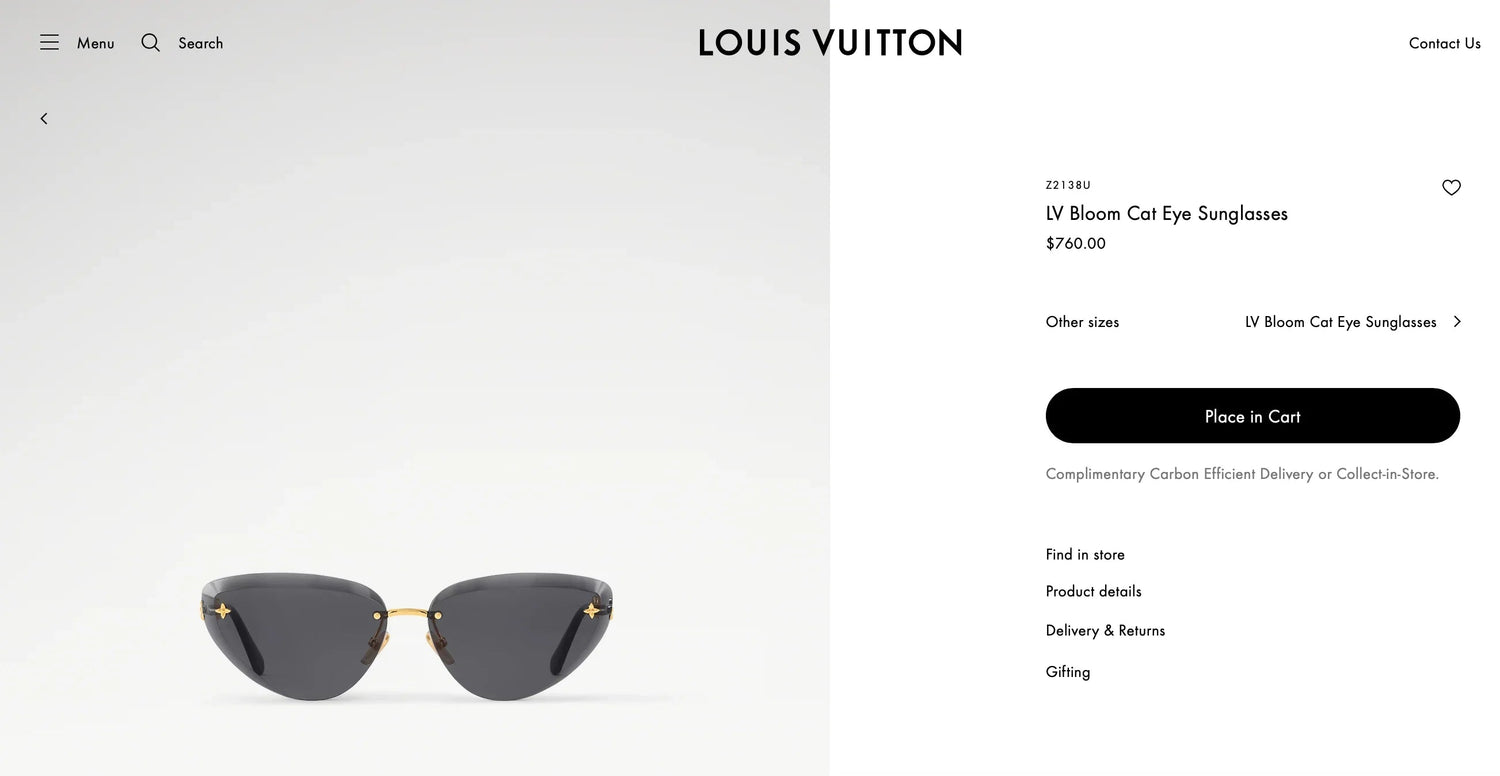 Louis Vuitton Z2138U LV Bloom Cat Eye Sunglasses ✨