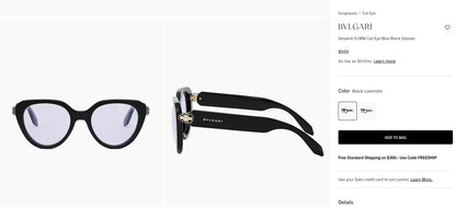 BVLGARI Bvlgari Serpenti BV50003I 001 Serpenti 51MM Cat-Eye Women&