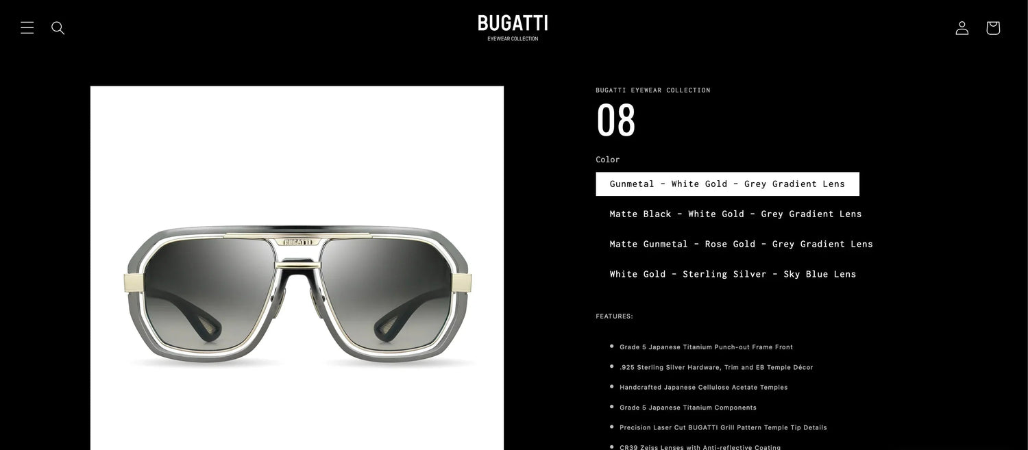BUGATTI EYEWEAR COLLECTION 08 Sunglasses  🏎️