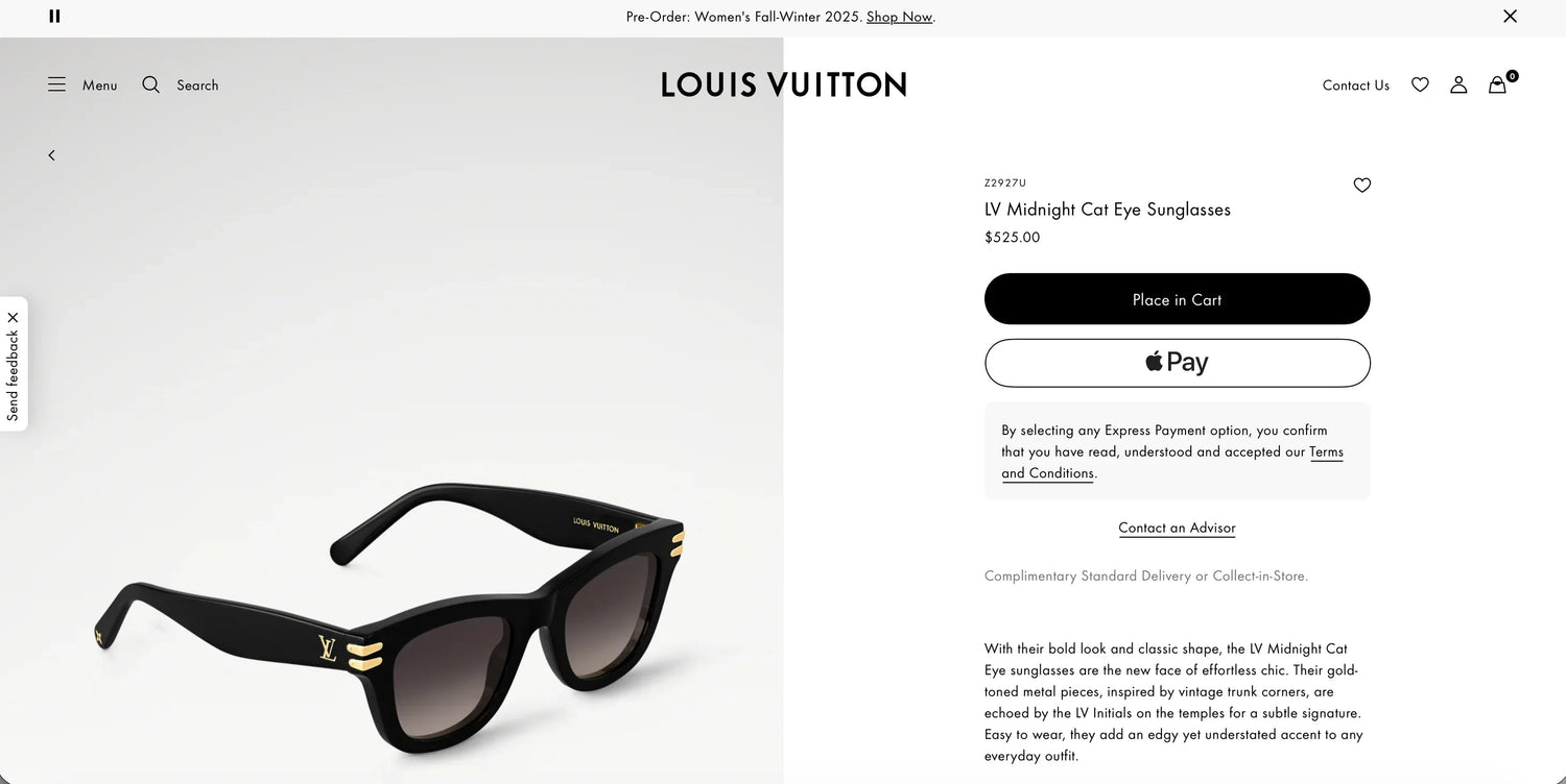 Louis Vuitton Z2927U LV Midnight Cat Eye Sunglasses   ✨
