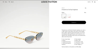 Louis Vuitton Z3015U LV Jewel Low Cat Eye Sunglasses  ✨