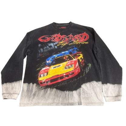 Godspeed F-T-W L/S Tee  (Black Bleached Wash)