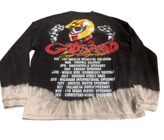 Godspeed F-T-W L/S Tee  (Black Bleached Wash)