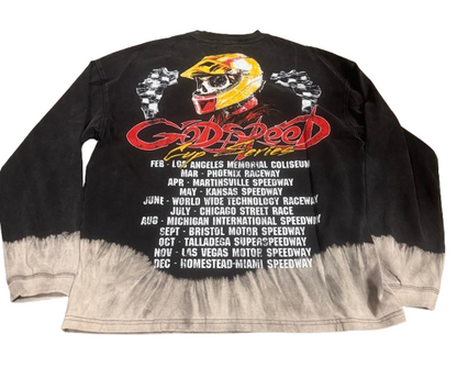 Godspeed F-T-W L/S Tee  (Black Bleached Wash)
