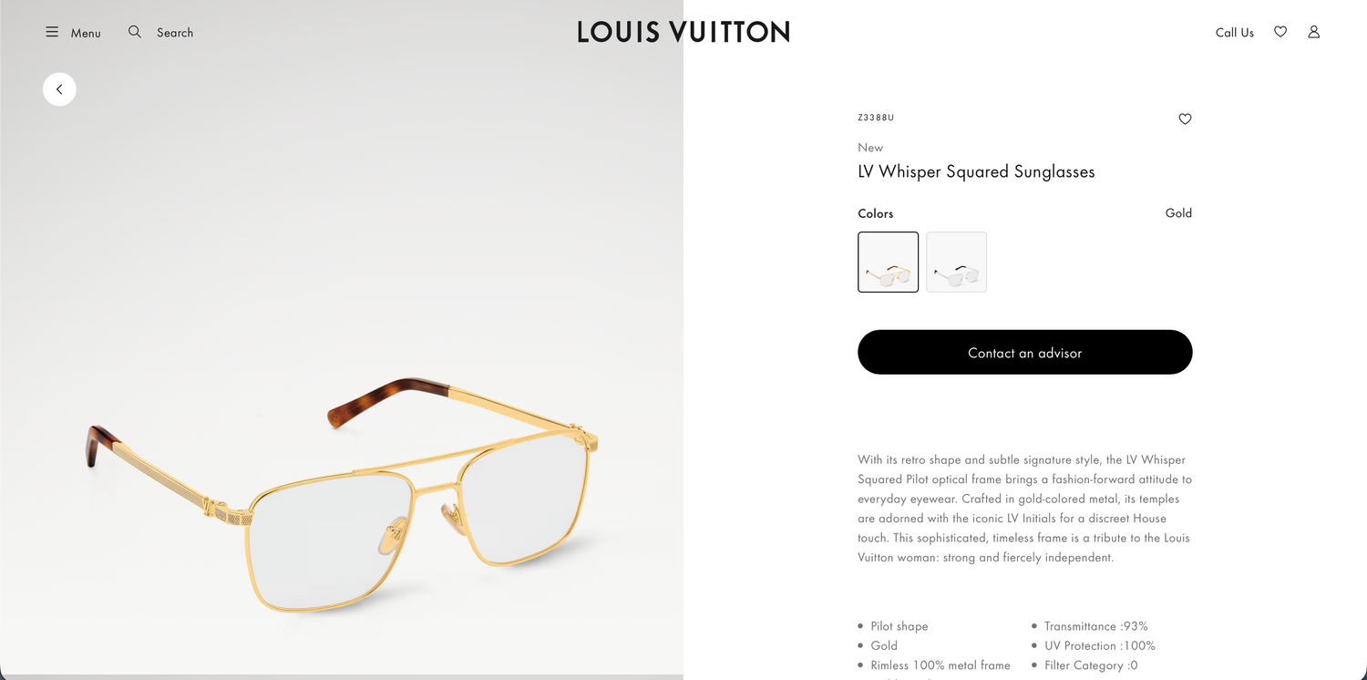 Louis Vuitton Z3388U  LV Whisper Squared Sunglasses✨
