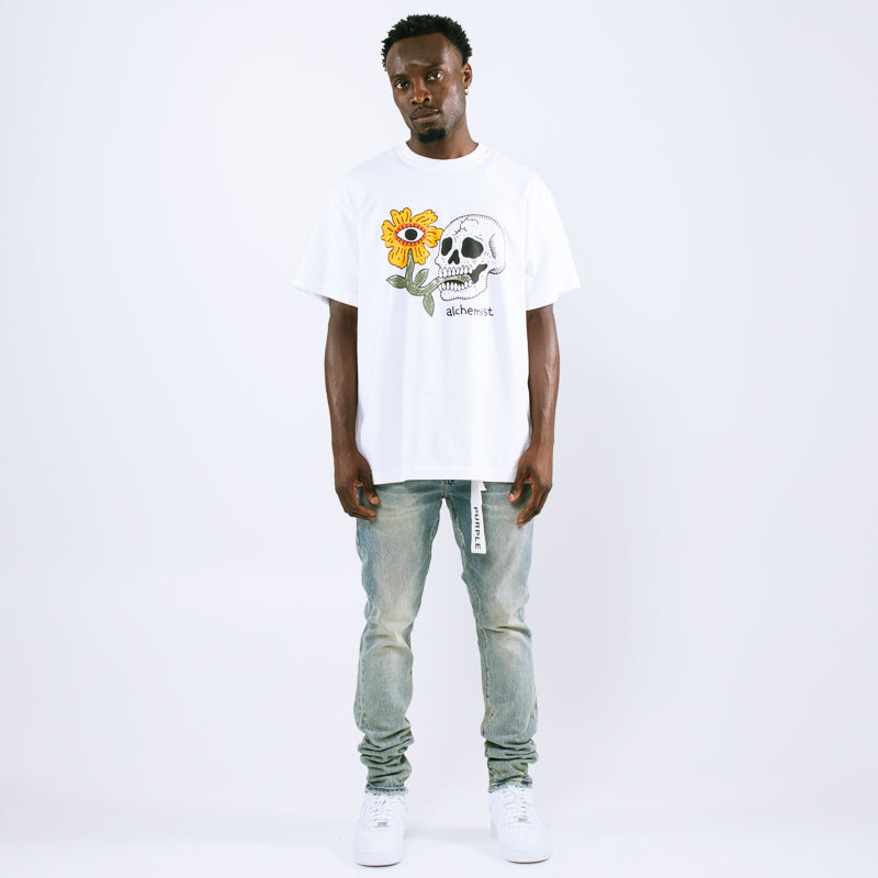 Alchemist Floral Skull Tee - White